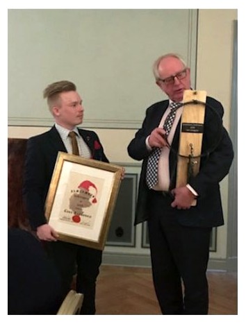Carl Lindgren mottar Hederspriset 2018
