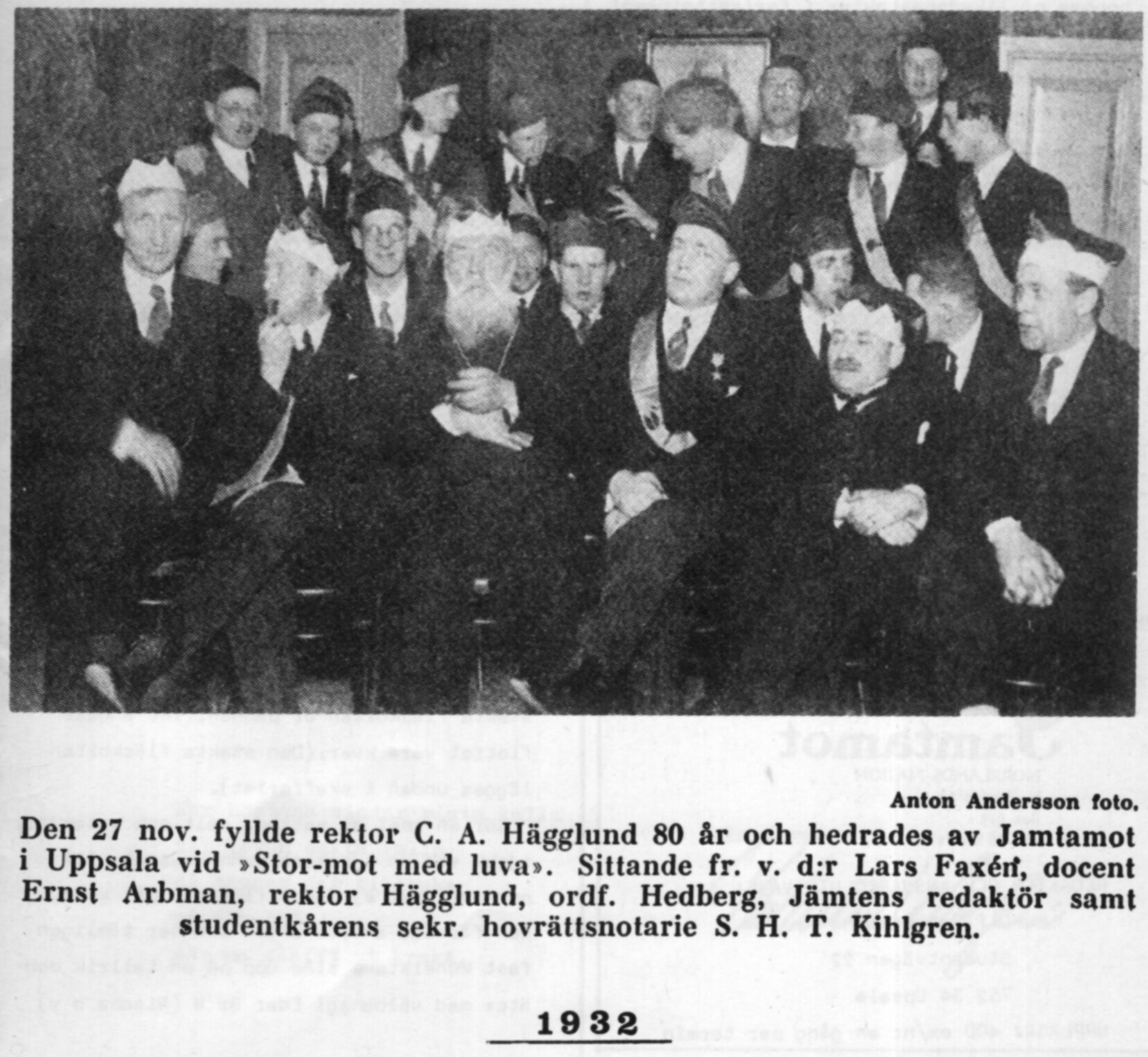 Gruppfoto vid Motet den 27/11 1932